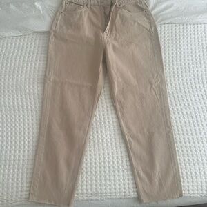 Light Beige Straight Leg Jeans